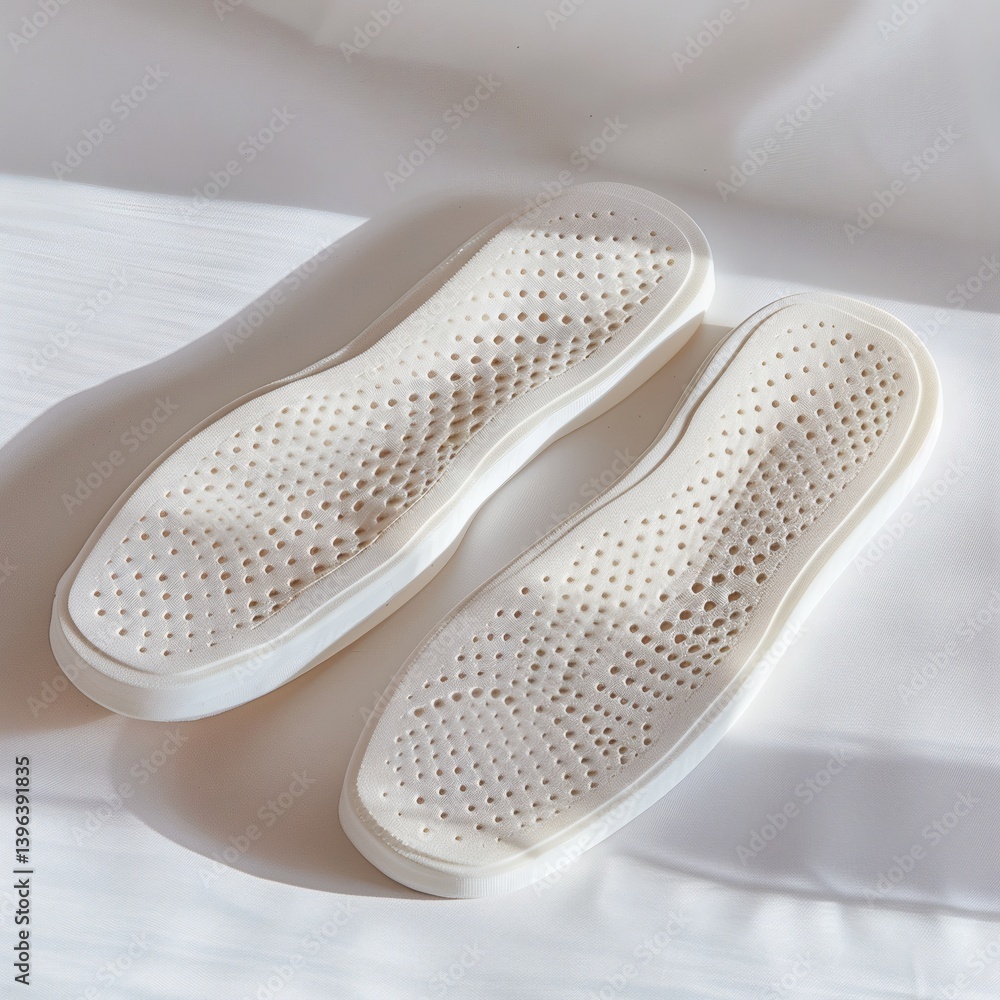 Orthopedic insoles with anatomical shape on white background Orthopedic insoles with anatomical shape on white background
