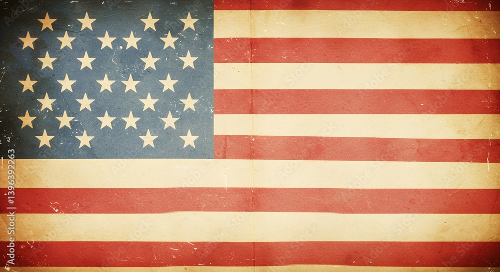 Fototapeta premium Distressed Flag with Stars and Stripes Texture