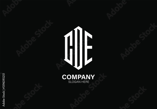 modern letter cde monogram logo design black white template