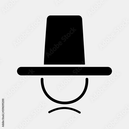 Icon hat. South Korea elements. Icons in glyph style. Good for prints, posters, logo, advertisement, infographics, etc.