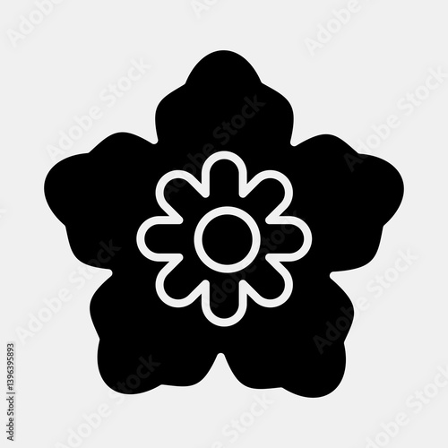 Icon south korean flower. South Korea elements. Icons in glyph style. Good for prints, posters, logo, advertisement, infographics, etc.