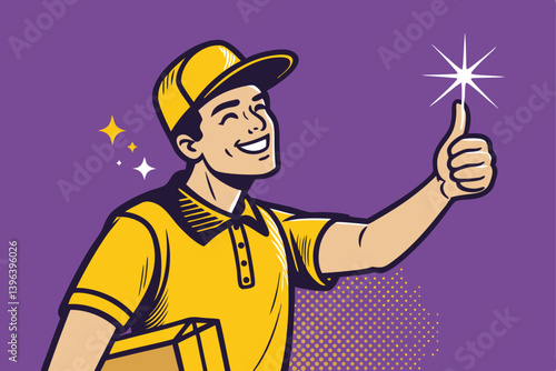 Create a realistic vector illustration background featuring eight couriers in dynamic poses, showcasing diverse ethnicities and delivery methods.  High detail, vibrant colors.