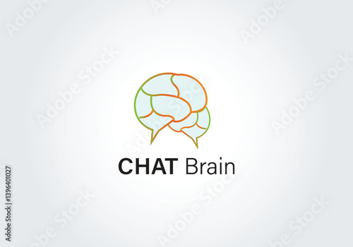 Chat Brain Logo Design Communication Intelligence Network Symbol