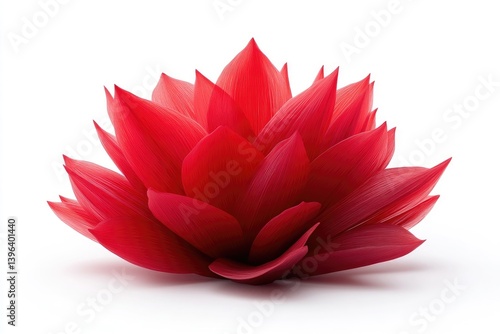 Vibrant red lotus flower, detailed and elegant