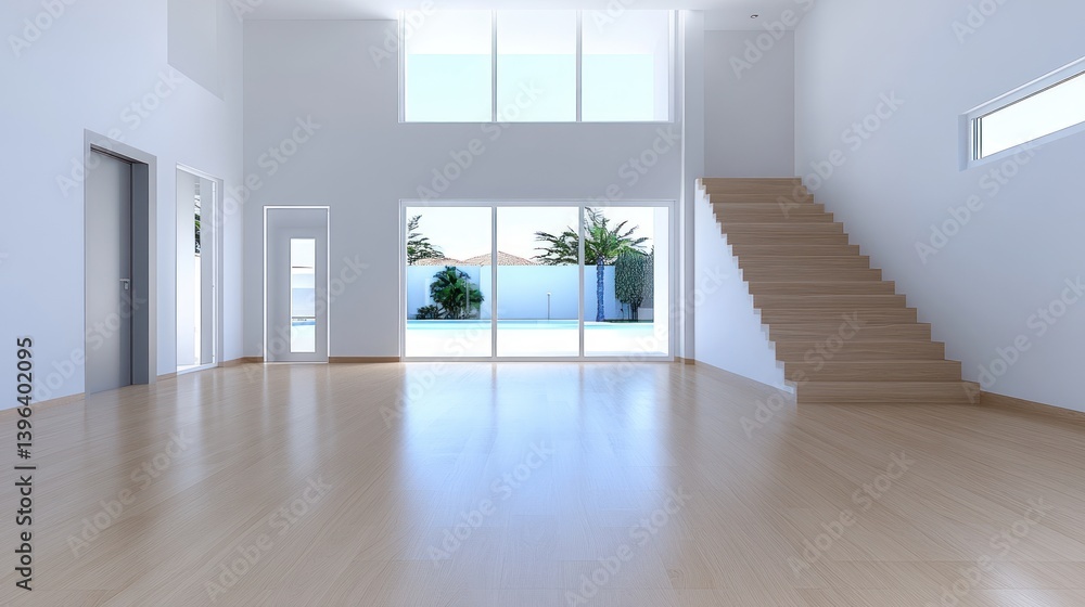 Obraz premium Modern Minimalist Empty House Interior Design