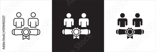 Business training icon. Business coaching icons. Icon symbol compatible for teaching, education, management, seminar, lecture, presentation, meeting, course, workshop. Vector illustration