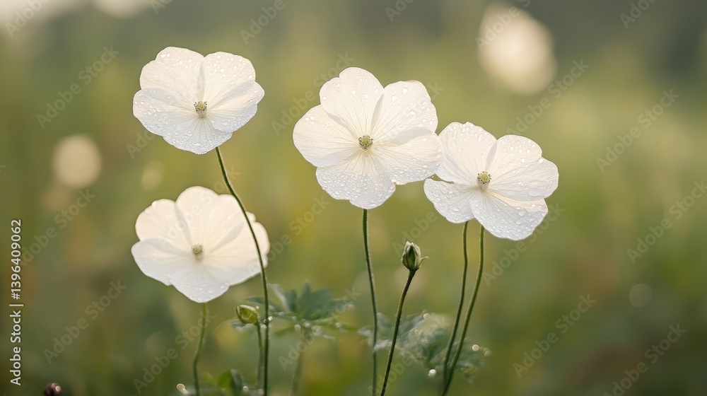 Obraz premium Dewy petals glimmering in the morning light nature scene floral photography fresh environment close-up beauty of nature