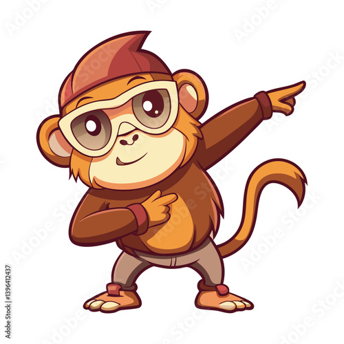 Chimp cartoons are laughing in a cool style