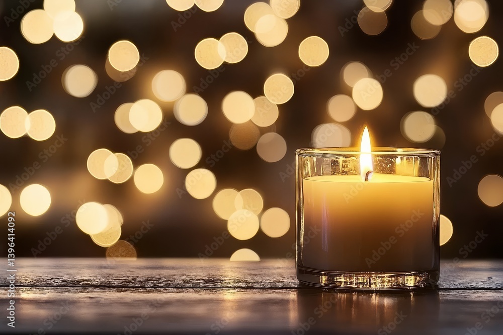 The soft glow of candlelight enhances the festive atmosphere.