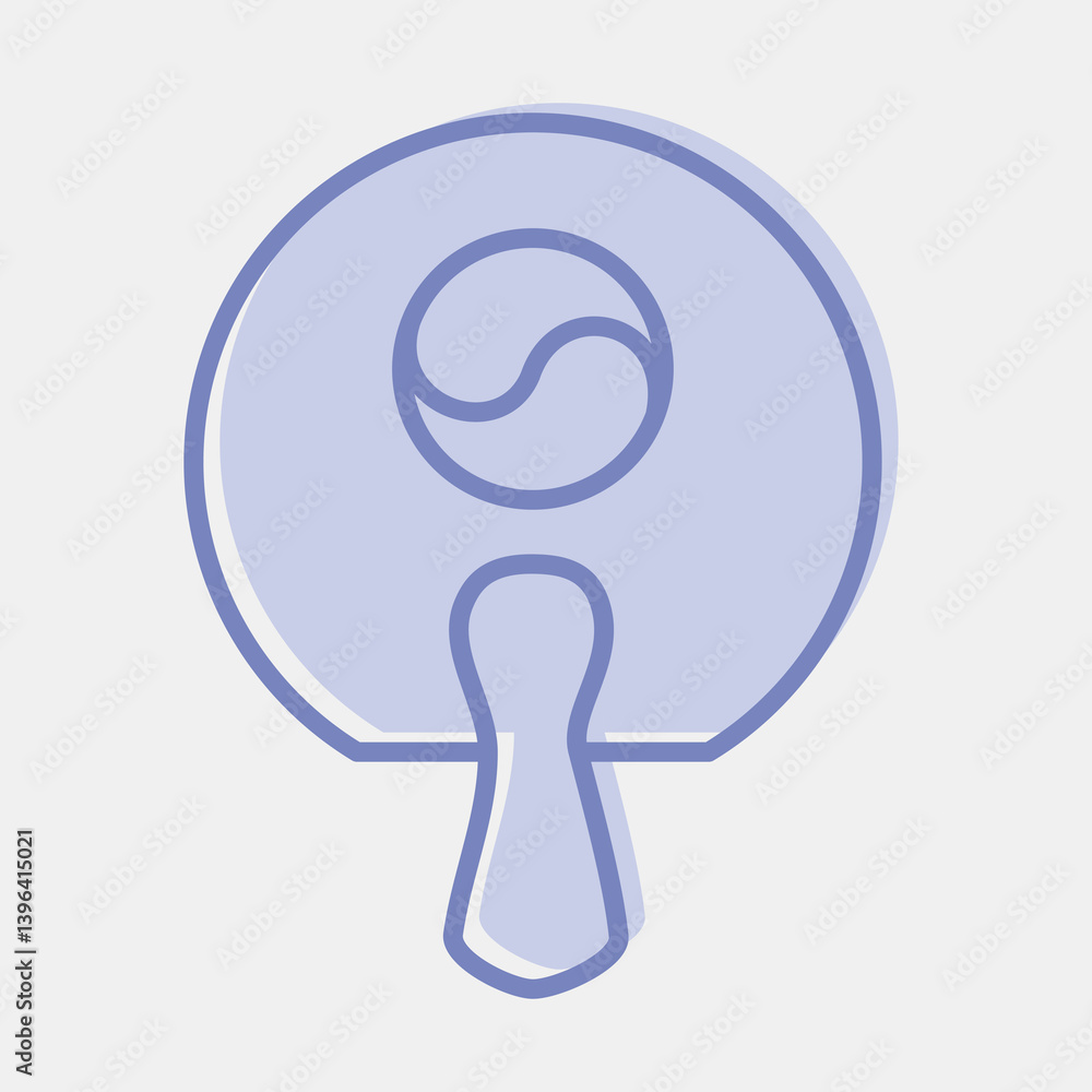 Icon fan. South Korea elements. Icons in two tone style. Good for prints, posters, logo, advertisement, infographics, etc. Icon fan. South Korea elements. Icons in two tone style. Good for prints, posters, logo, advertisement, infographics, etc.