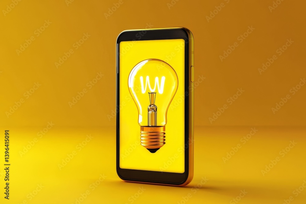 A striking visual representation of ideas and inspiration emanating from a smartphone.
