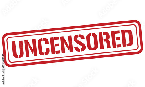 uncensored red stamp text vector, rubber stamp