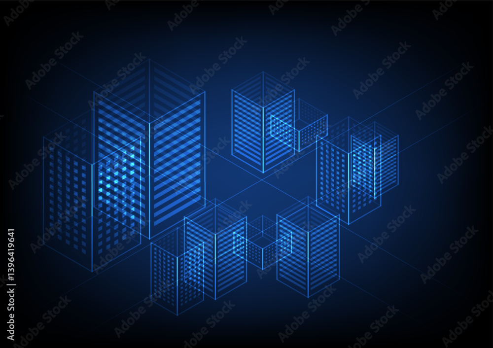 Fototapeta premium Abstract background with geometric cityscape