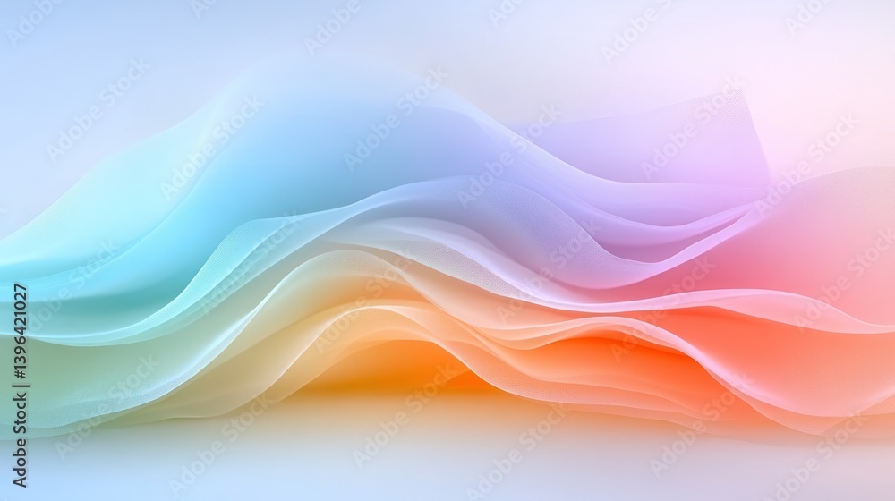 Fototapeta premium Abstract Pastel Waves: A Serene Digital Art Piece