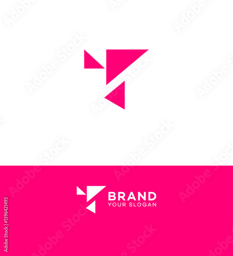 Free Download Abstract Pink Triangle Brand Logo Design Template - GFXLoad