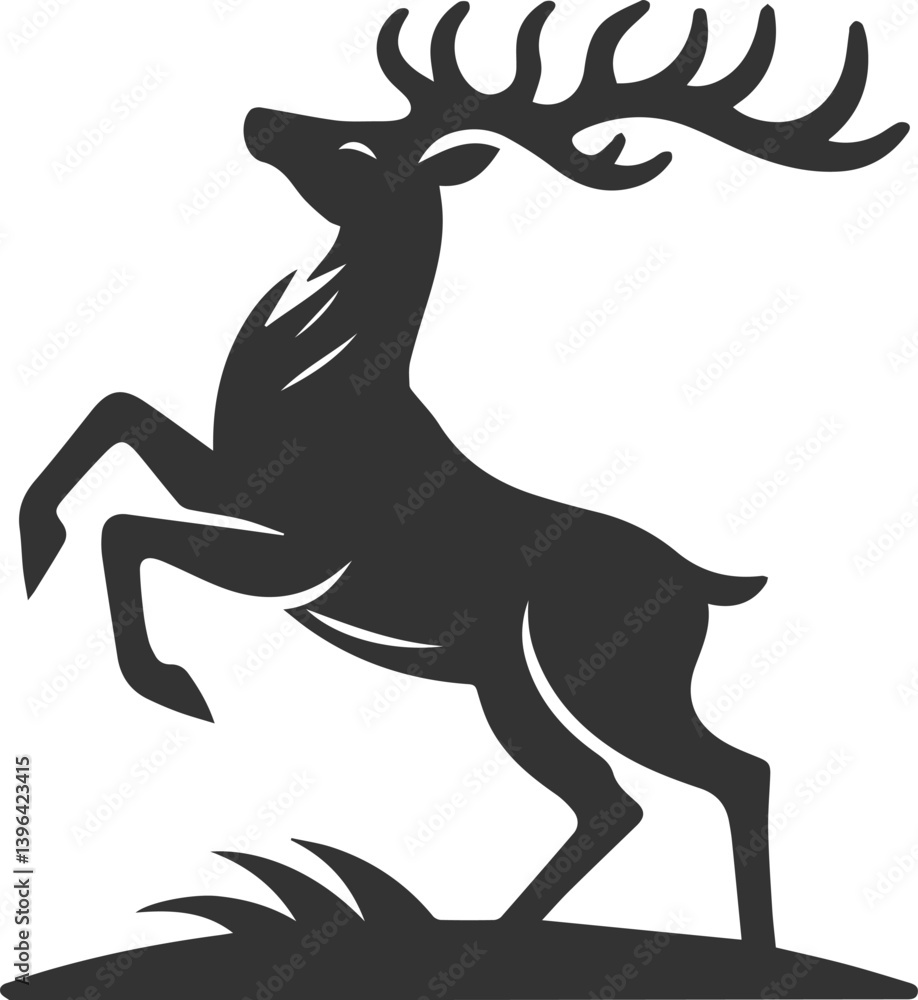 Fototapeta premium Deer animal vector silhouette