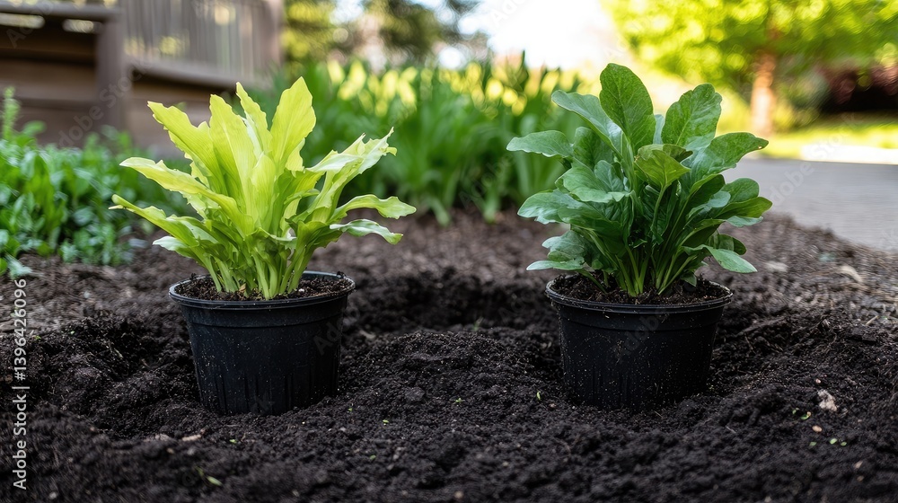 Side-by-side comparison of compacted soil and soil improved by deep-rooted plants. Side-by-side comparison of compacted soil and soil improved by deep-rooted plants.