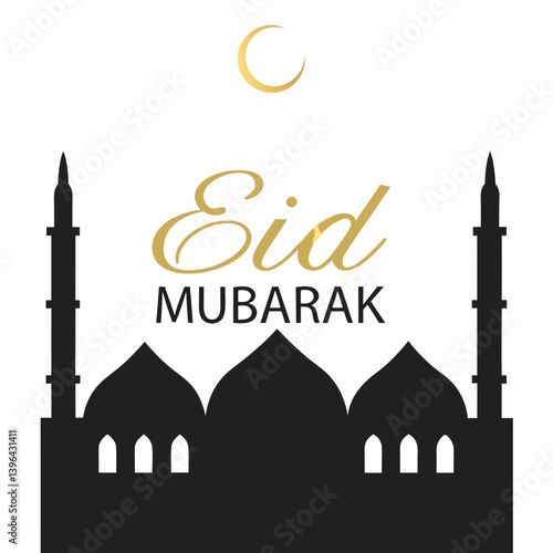 Eid Mubarak in gold and royal blue