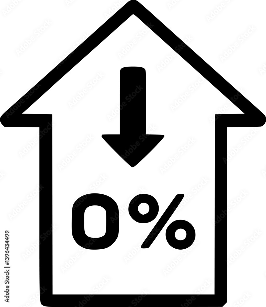 Business Growth Concept with Zero Percent Symbol Business Growth Concept with Zero Percent Symbol