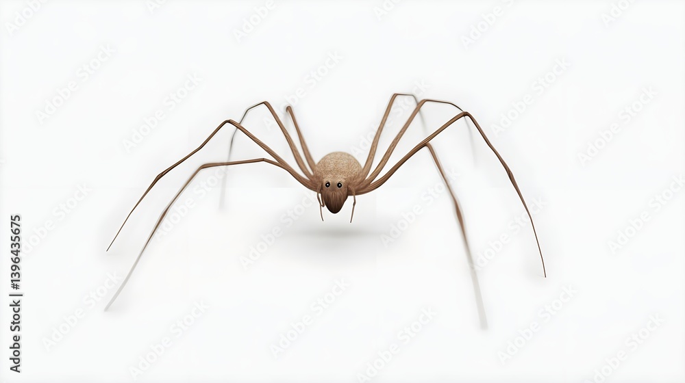 Brownish Spider with Long Legs on a Light Background Brownish Spider with Long Legs on a Light Background