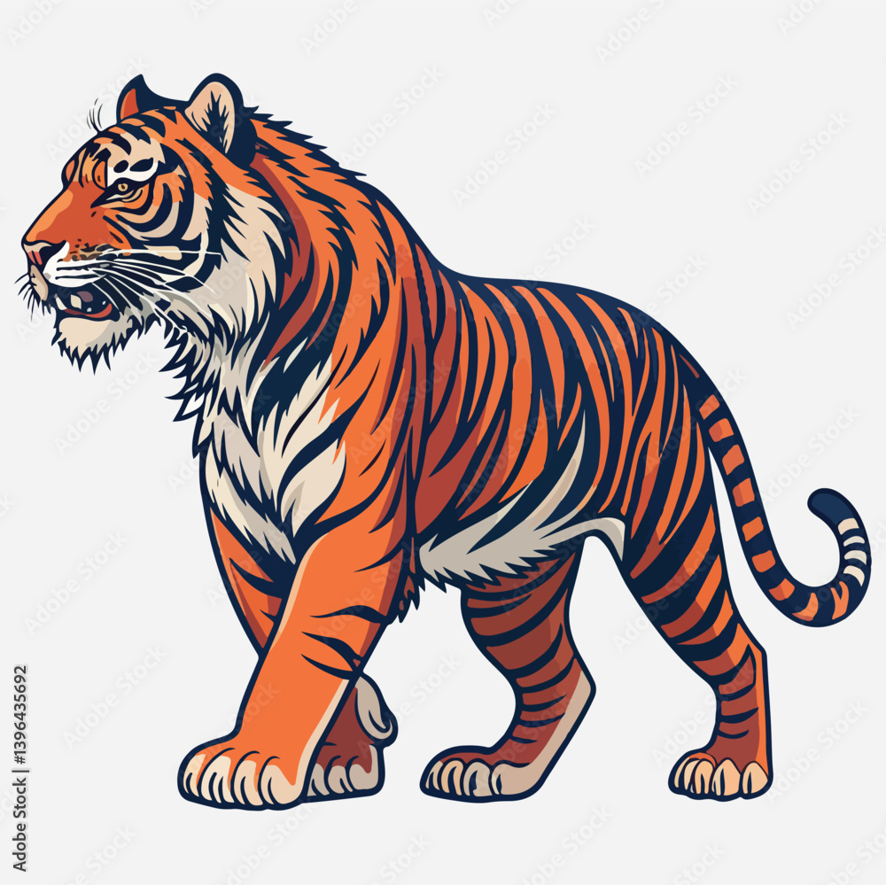 Fototapeta premium Tiger Sticker vector art