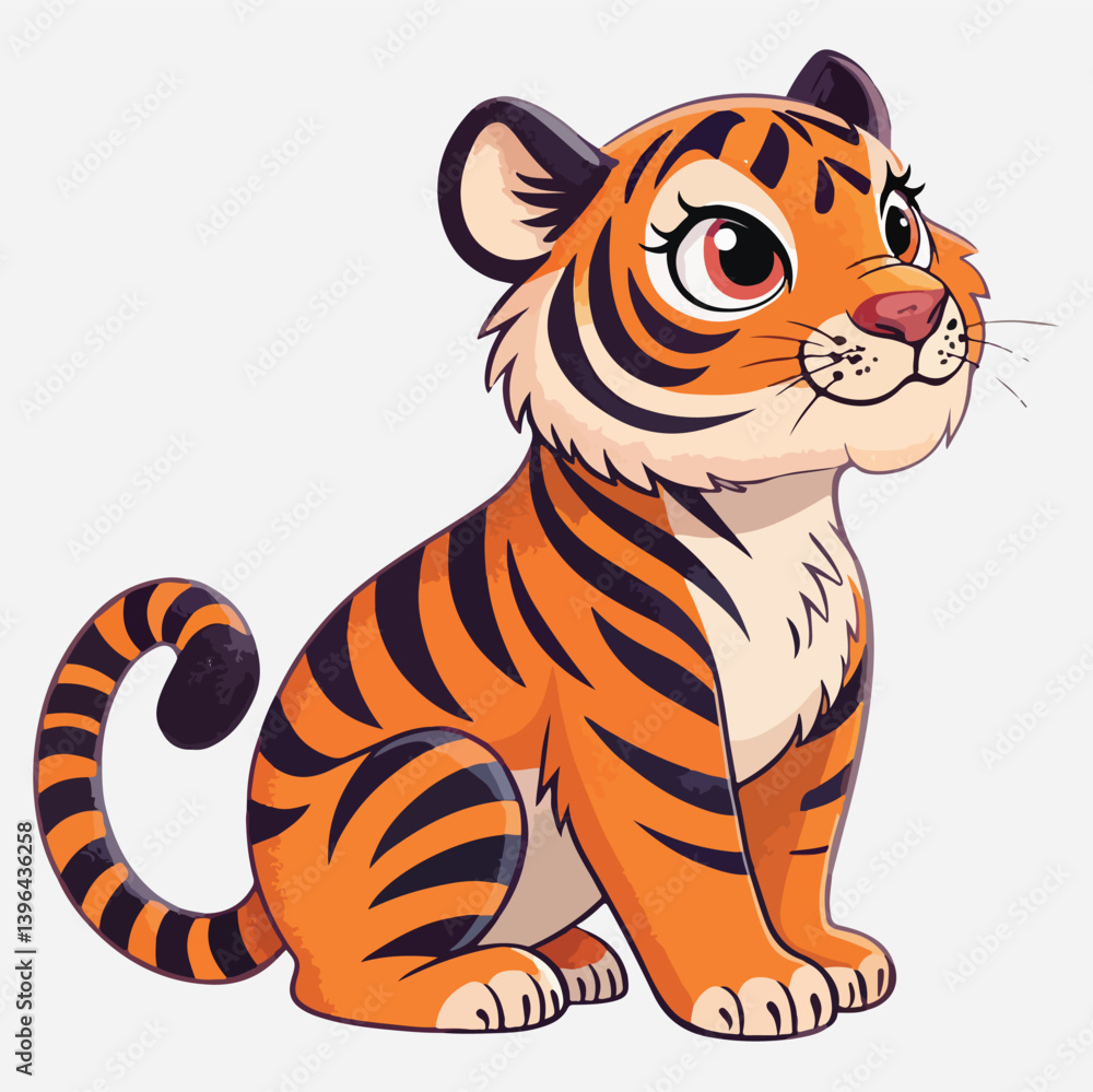 Tiger Sticker vector art Tiger Sticker vector art