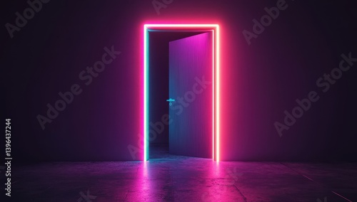 Neon door to another world