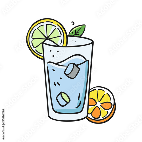 gin and tonic icon, gin and tonic vector illustration-simple illustration of gin and tonic, perfect for gin and tonic logos and icons