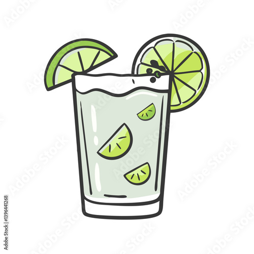 gin and tonic with lime icon, gin and tonic with lime vector illustration-simple illustration of gin and tonic with lime, perfect for gin and tonic with lime logos and icons