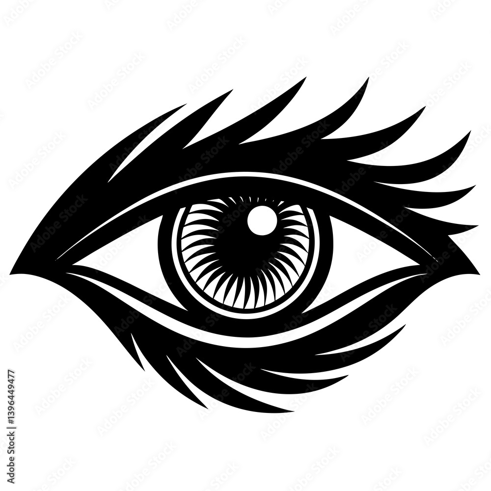 eye line art vector art, white background eye line art vector art, white background
