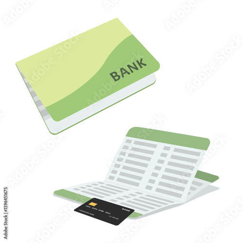 Saving account bank passbook with ATM card
