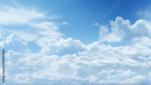 Clear Blue Sky with White Clouds – Peaceful Nature Background Texture for Design and Wallpaper