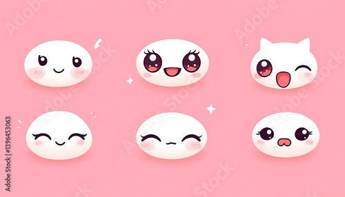 Cute Mochi Faces Collection