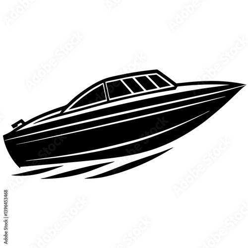 boat on white background