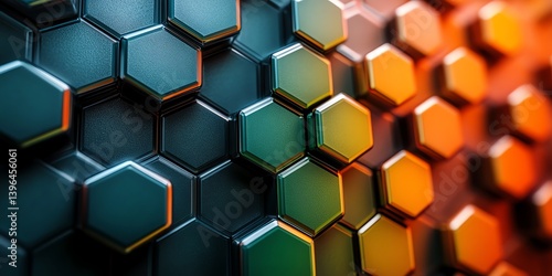 Hexagon Pattern with Gradient Colors for Modern Technology or Science Background