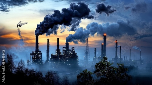 Obraz na płótnie Understanding the Link Between Air Pollution and Climate Change w salonie