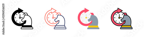 Time Multi Style Icon Set Vector 