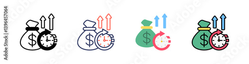 Productivity Multi Style Icon Set Vector 
