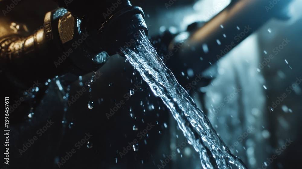 A plumber repairing a leaking pipe under a sink. Featuring expertise and precision A plumber repairing a leaking pipe under a sink. Featuring expertise and precision