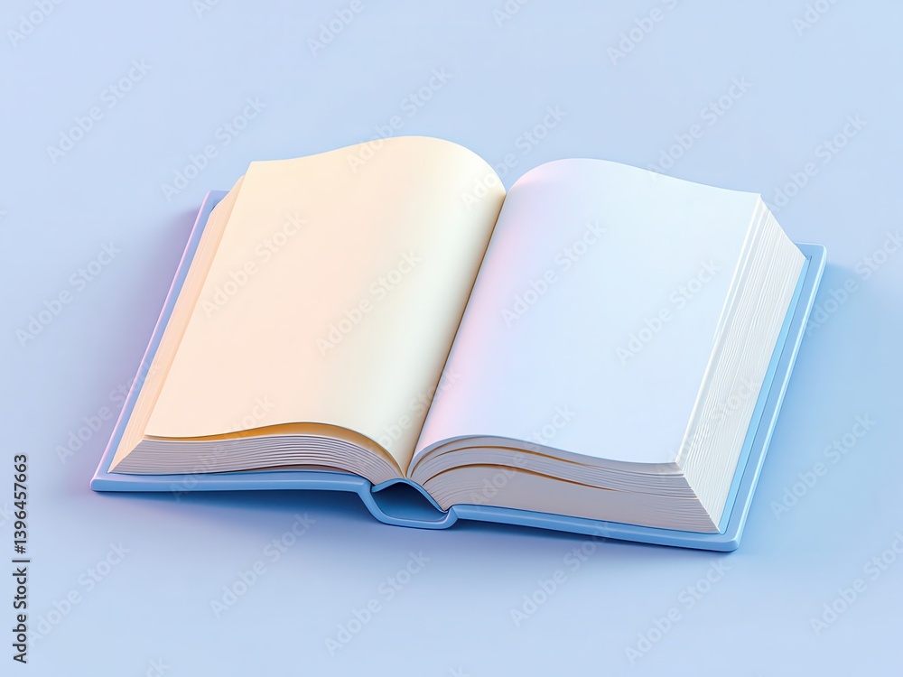 A visually appealing 3D rendering of a book A visually appealing 3D rendering of a book