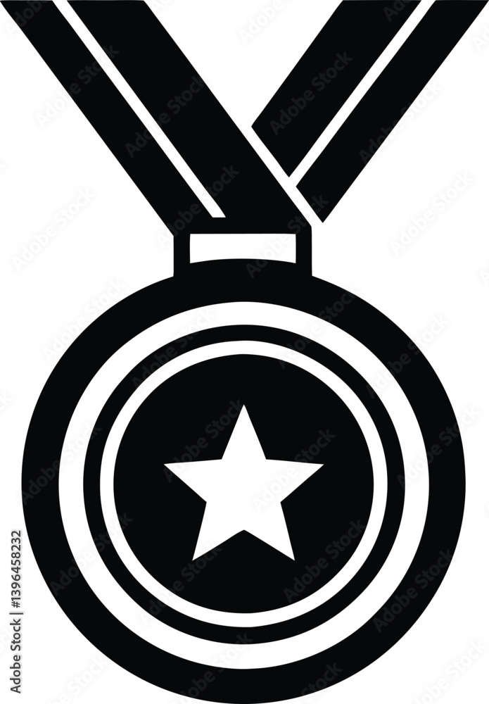 Gold Medal Silhouette Vector for Achievement, Sports, and Award Designs Gold Medal Silhouette Vector for Achievement, Sports, and Award Designs