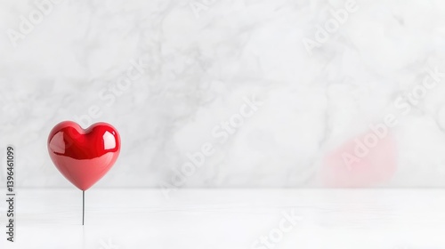 Heart-shaped object on marble background