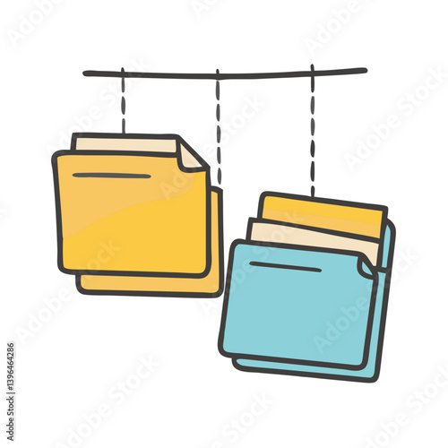 hanging file folders icon, hanging file folders vector illustration-simple illustration of hanging file folders, perfect for hanging file folders logos and icons