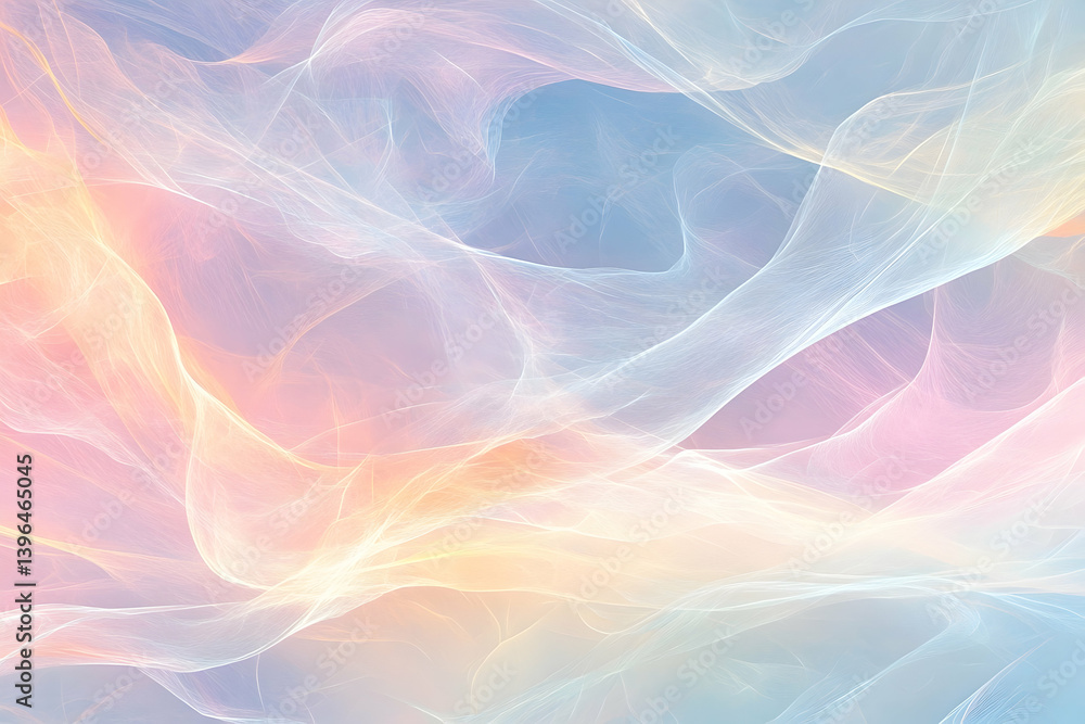 Obraz premium A dreamy, pastel abstract design of flowing, ethereal fabrics.