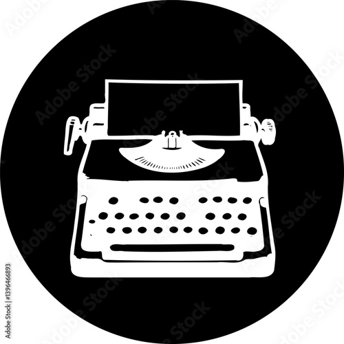 Vintage Typewriter Emblem: A Nostalgic Icon for Writing and Communication