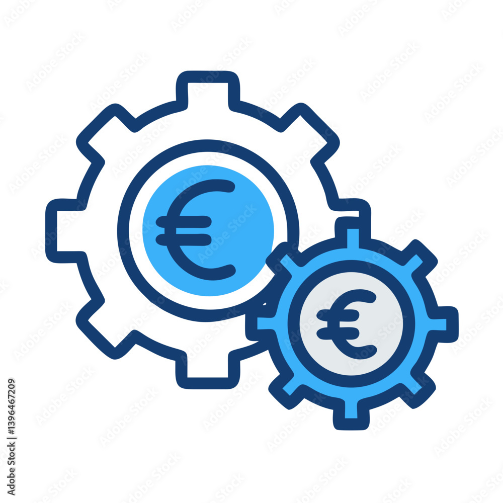 Euro Gear Economic Settings Icon Design Euro Gear Economic Settings Icon Design