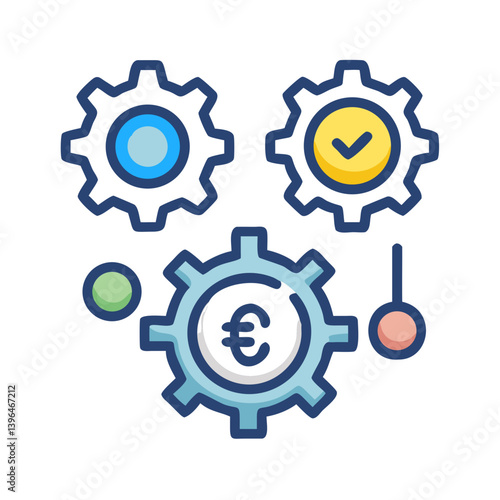 Euro Gear Economic Settings Icon Design