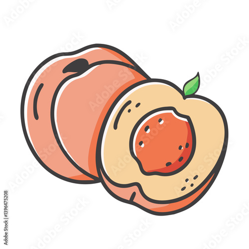 nectarine fruit icon, nectarine fruit vector illustration-simple illustration of nectarine fruit, perfect for nectarine fruit logos and icons
