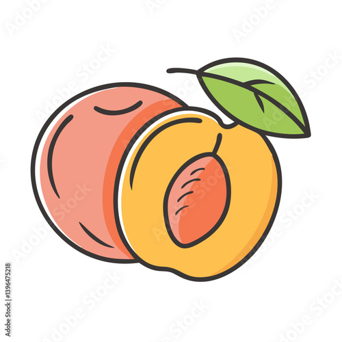 nectarine fruit icon, nectarine fruit vector illustration-simple illustration of nectarine fruit, perfect for nectarine fruit logos and icons
