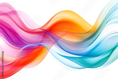 Colorful abstract background with vibrant waves on a white background